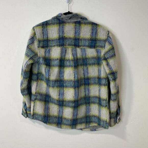 Rails Women's Turner Shacket Shirt Jacket Oversized Wool Blend Plaid Grey Blue S - Picture 5 of 9